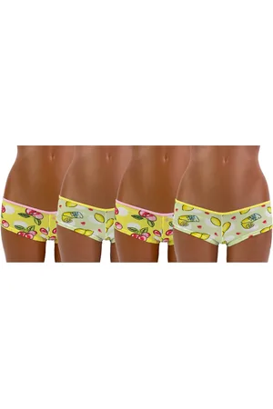 Merkloos 4 stuks Dames Hipsters- Lemonade