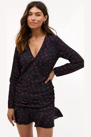 NA-KD Loavies kiss print wikkeljurk