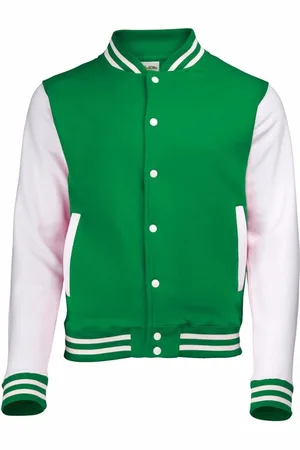 AWDis College jacket voor heren - met wit - drukknopen - katoen/polyester - Classic model M