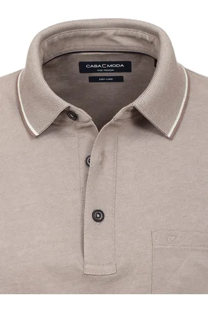 Casa Moda Poloshirt Met Borstzakje 3 Knoops Beige - M