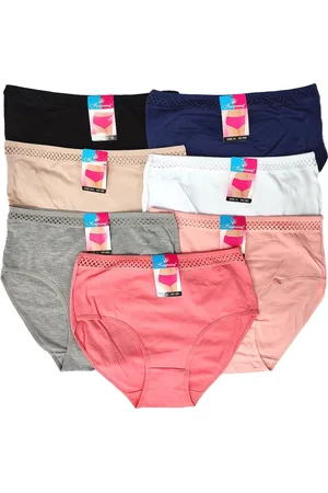Merkloos Damesslips - 4-Pack - Met fijn randje - Dikke katoen