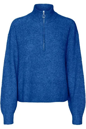 VERO MODA Millio Ls Zipper Pullover Blue M
