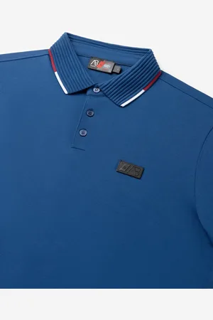 AB Lifestyle Triple Coloured Polo | Navy Peony - Heren