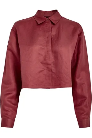 Minus Auguste Cropped Linen Shirt Barn Red