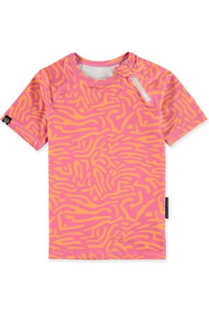 Beach & Bandits UV-zwemshirt voor kinderen - UPF50+ - Korte mouw - Pink Coral - - maat 128-134cm