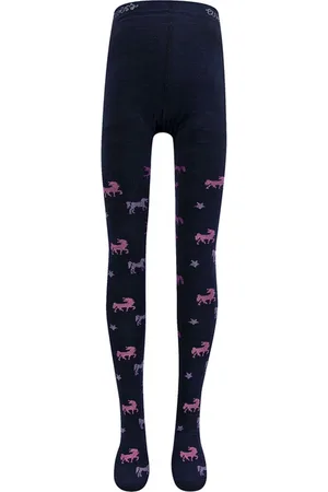 Ewers Maillot Kindermaat - Donkerblauw - Eenhoorns en Sterren - Roze/Lilapaars-122/128