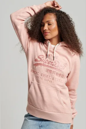 Superdry Vintage Logo Emboss Hoodie Roze 2XS Vrouw
