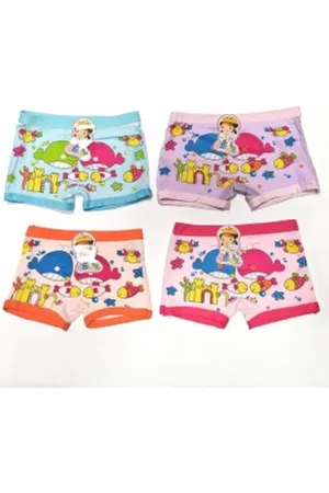 Merkloos Meisjes boxershorts - Oceaan - - Bamboe - 2 stuks - 7/8 Jaar