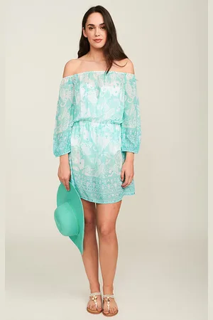 Pia Rossini Lola Beach Dress Turquoise - maat S