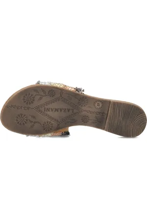 Lazamani Chloe Leren Dames Slippers Gold