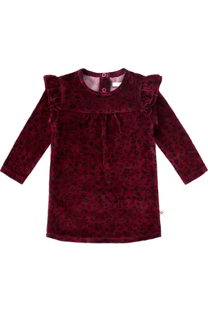 Your Wishes Panther Ruffle Sweater Dress - Feestjurk - - Velvet - Meisjes