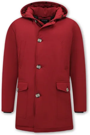Enos Winterjas Heren Parka - Gewatteerde Jassen Heren - 7101 - Rode Jas
