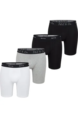 Phil & Co. Berlin Boxershorts Heren Met Lange Pijpen Boxer Briefs 4-Pack Wit / Grijs
