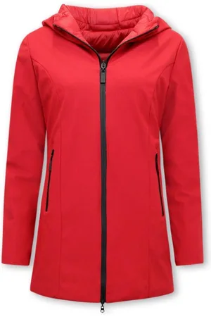 Matogla Lange Winterjassen voor Dames - Jas met Capuchon Dames - Double Face - Slim Fit Damesjas - Rode Jas