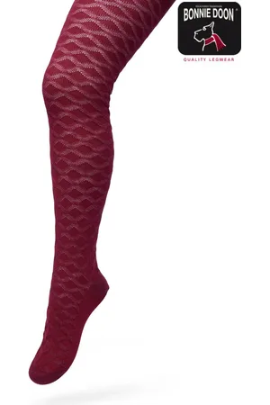 Bonnie Doon Bio Kabel Maillot Meisjes Donker Roze maat 116/134 S - Ingebreid Kabel patroon - Biologisch Katoen - Uitstekend draagcomfort - Cable Tights - OEKO-TEX - Gladde Naden - Klassiek - Roze/Rood - - BP213902.280