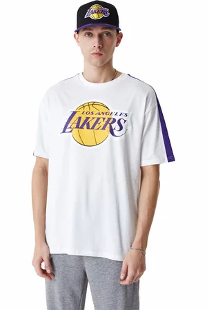 New Era Nba Colour Block Os Los Angeles Lakers T-shirt Met Korte Mouwen Wit M Man