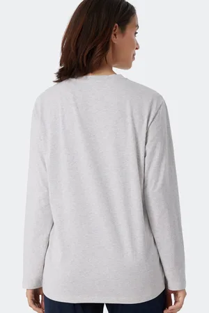 Schiesser Mix+Relax T-shirt - dames shirt lange mouwen -gemeleerd