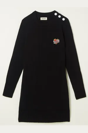 Zadig & Voltaire Zadig&Voltaire Kids Trui-jurk met ronde hals in kasjmierblend -