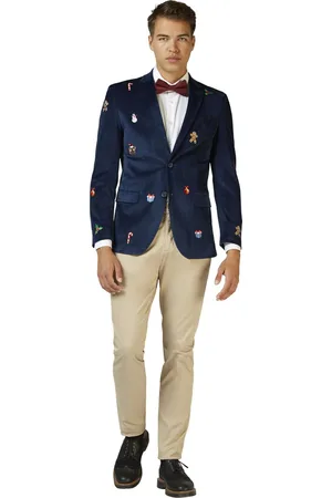 OppoSuits Deluxe Christmas - X-Mas Icons - Heren Kerst Blazer - Kerst - Navy