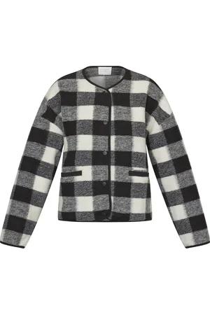 SisterS point Hibea-bl - Dames Jas - Black/cream check