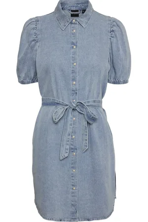 VERO MODA Jurk Vmabigail Short Denim Dress Yo336 10307790 Light Blue Denim Dames