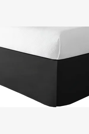Merkloos Microfiber op maat gemaakte stijl bedrok met klassieke 14 inch vallengte twin zwart Lux Hotel