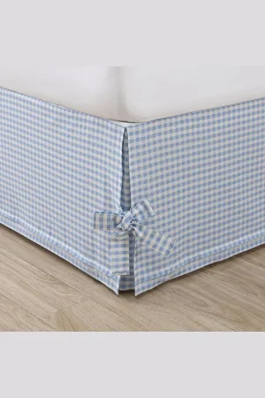 Merkloos Katoen Ruffled Bedrok - Lichtgewicht & Klassieke Stijl (Hedy Blue King) by Laura Ashley Home
