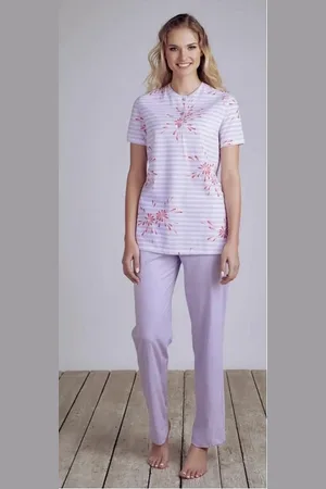 CYBELE Cybéle Dames Pyjama - Korte Mouw Gestreept/Gebloemd