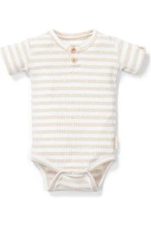 Little Dutch Stripe Sand/White - Baby Jongens en Meisjes - Romper korte mouw