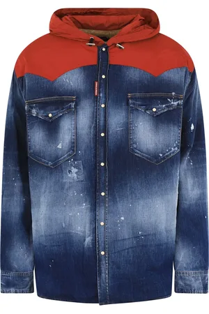 Dsquared2 Heren Denim Hooded Jack /Rood