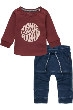 Noppies Kledingset - Jongens - 2delig - Broek Jeslo Black Iris - Shirt Jaroslavi Andorra