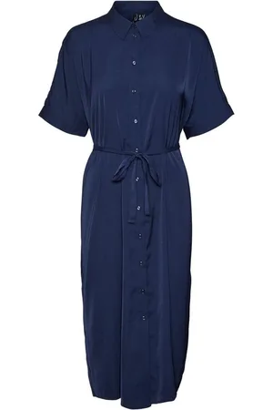 VERO MODA Katrine S/S Calf Dress WVN Navy Blazer XS