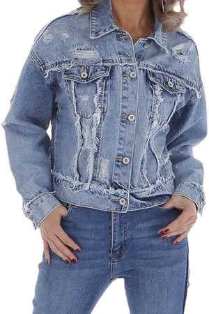 Merkloos Dilena fashion spijkerjack denim raw
