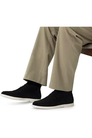 Manfield Heren - Zwarte suède veterboots