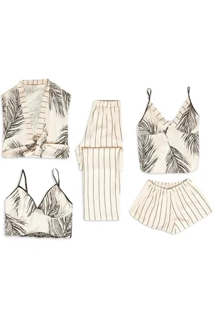Merkloos AMARANTA- Cadeau-Viscose 5 Piece Nightgown Set- 5 stuk Viscose Pyjama set- -maat L