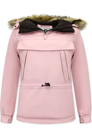 Matogla Dames Anorak Winterjas met Bontkraag - Pink