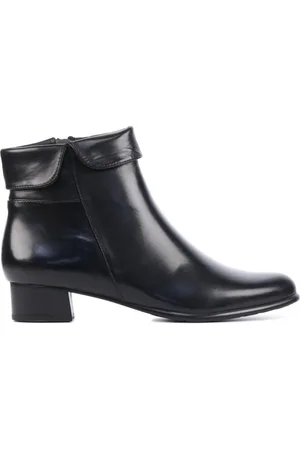 Everybody Vrouwen Leren Enkellaarsjes / Laarzen / Damesschoenen 49146 - Zwart