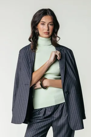 Colourful rebel Mimmi Pinstripe Single Breasted Blazer- XL
