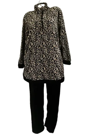 Merkloos Dames Half Rits Fleece Huispak / Pyjama S/M 36-38