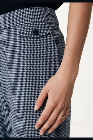 Mexx Pantalon Pied De Poule Blauw Dames