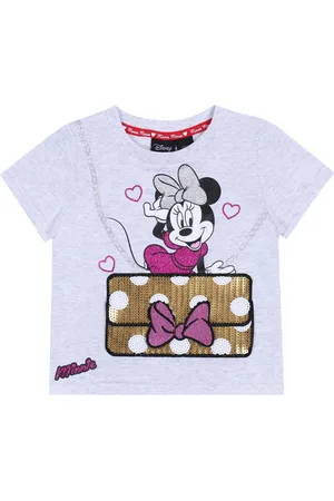 Disney Lichtgrijs t-shirt met paillettenzakje Minnie