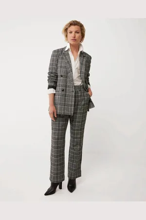 Mexx Wide Leg Check Pantalon Dark Grey