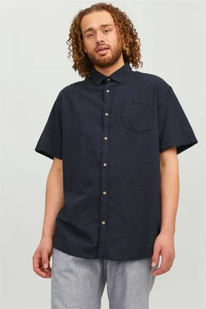 JACK & JONES Overhemd korte mouw stip - 6XL
