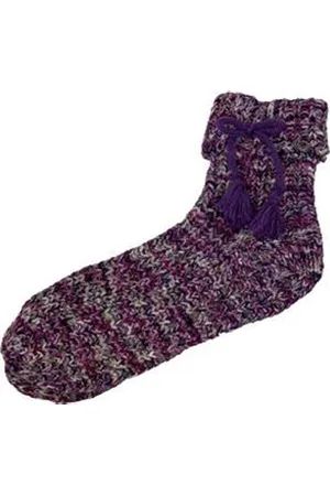 Merkloos Warme Sokken Met Balletjes - Paars / Multicolor