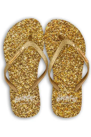 Beachy Feet Teenslippers Golden Shimmer - - 41