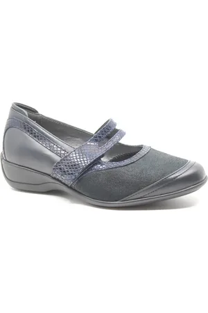 Xsensible Palermo blauwe bandschoenen klittenband sluiting wijdte H met stretchleer