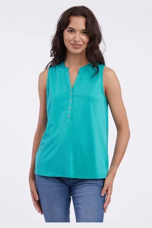 Ragwear Dames top - mouwloos - top dames - Ronka - /blauw - v-hals - maat XL