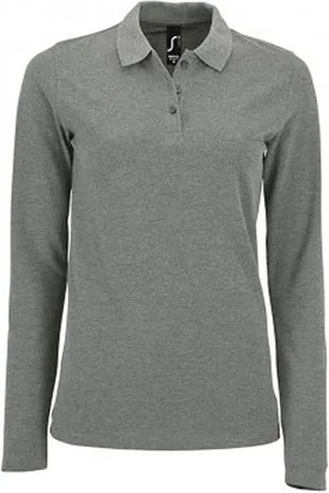 AWDis SOLS Dames/dames Perfecte Lange Mouw Pique Polo Shirt