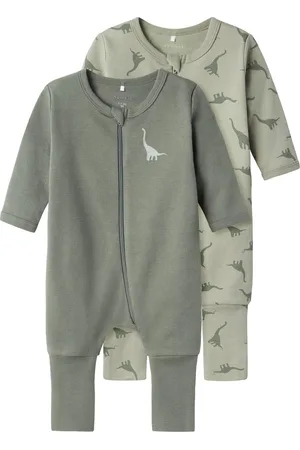 NAME IT NBMNIGHTSUIT 2P ZIP FF GREEN DINO NOOS Jongens Pyjama