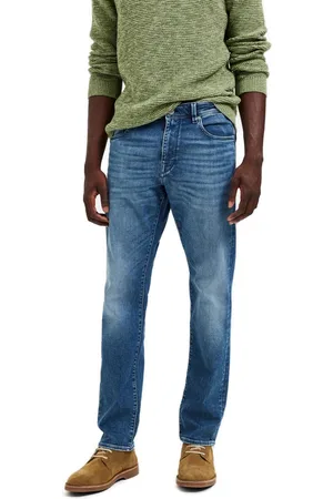 SELECTED Heren Jeans Broeken SLH196-STRAIGHTSCOTT 31601 regular/straight Fit Blauw 31W / 34L Volwassenen